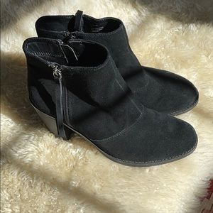 Suede black booties
